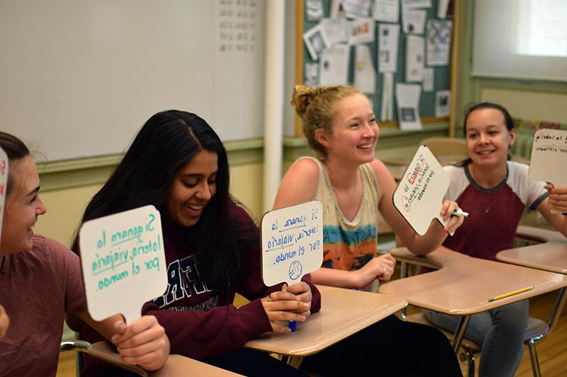 students in Spanish class